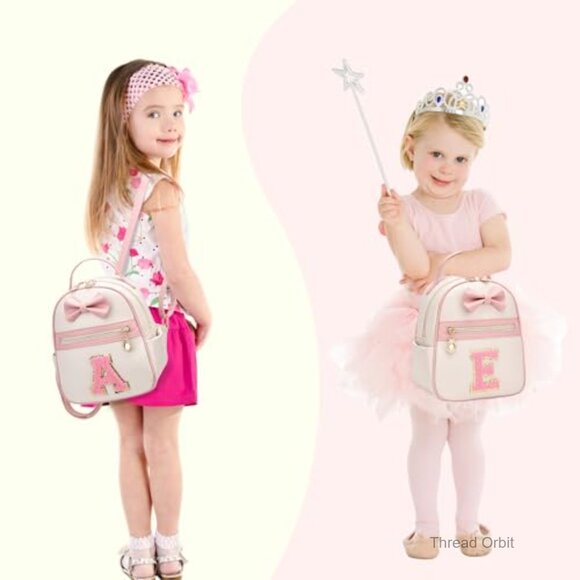 Personalized Initial Mini Backpack Vegan Leather Adjustable Straps main image 6